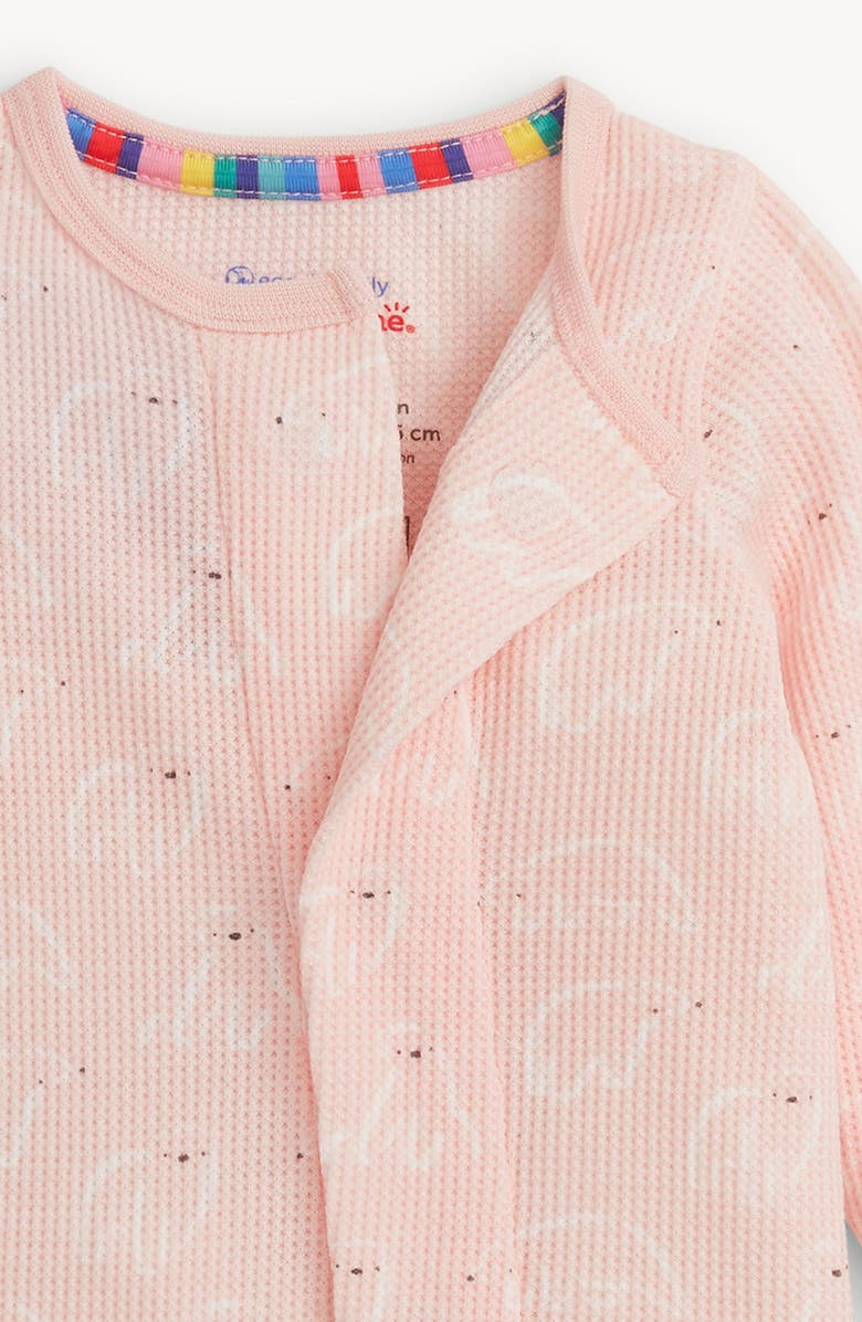 Magnetic Me Pink Polaris Waffle Knit Magnetic Closure Footie, Alternate, color, Pink