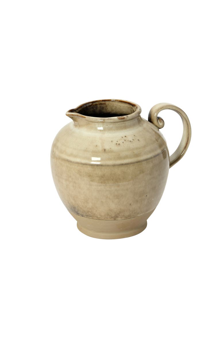 Stoneware Pitcher, Main, color, Brown