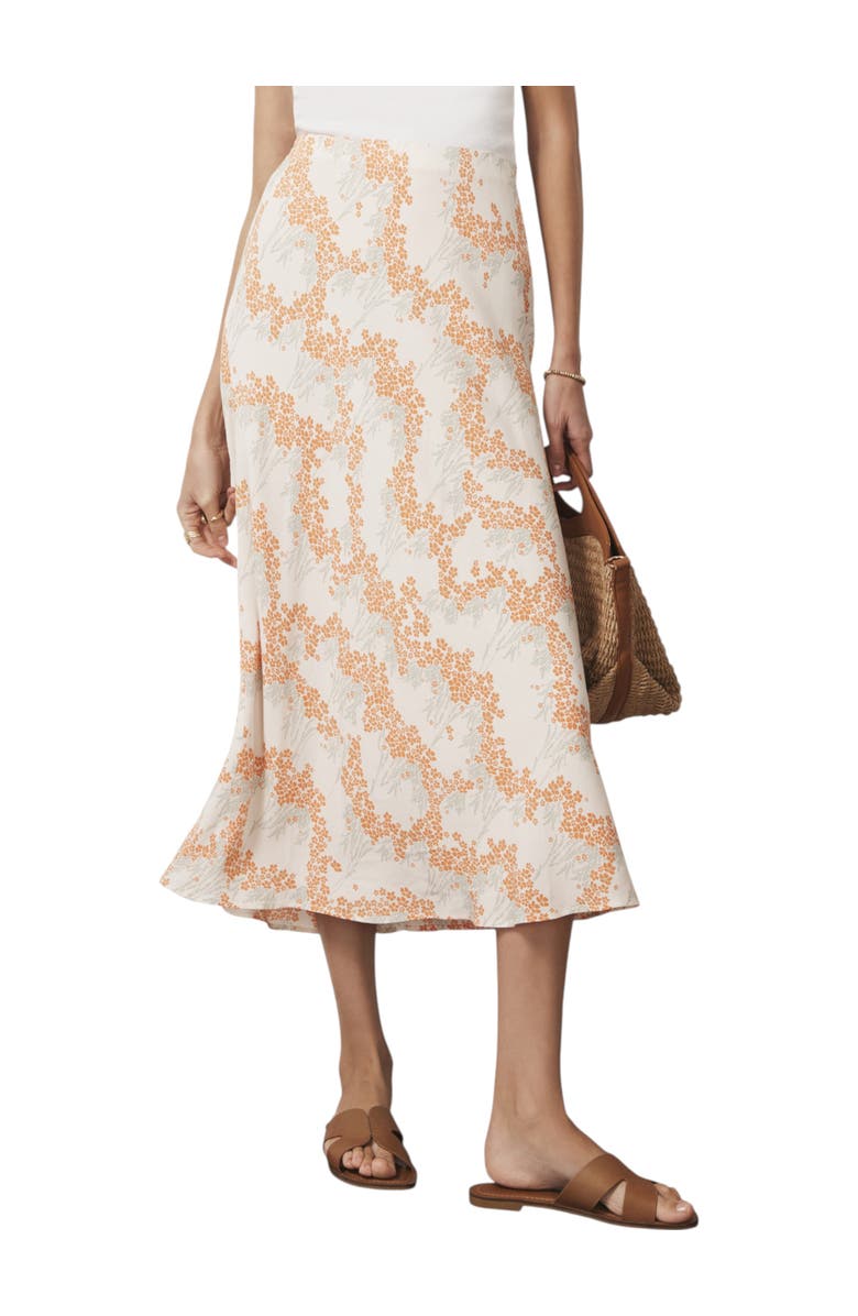 MINT VELVET Print Midi Slip Skirt, Main, color, Cream