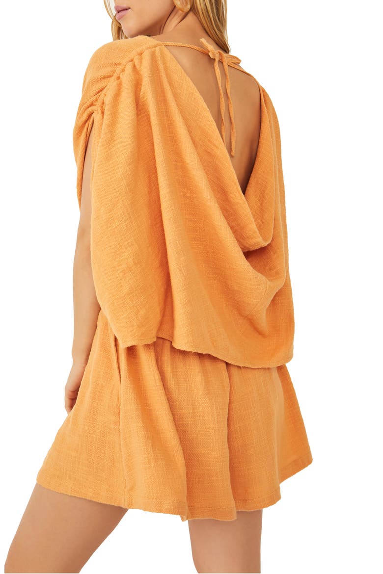 free-est Pietro Tie Back Romper, Alternate, color, SUNTAN