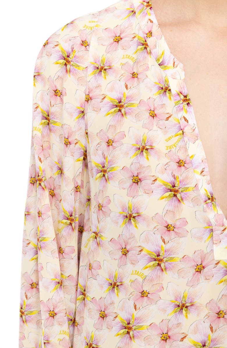 Zadig & Voltaire Torny Mirror Flowers Popover Top, Alternate, color, Pear