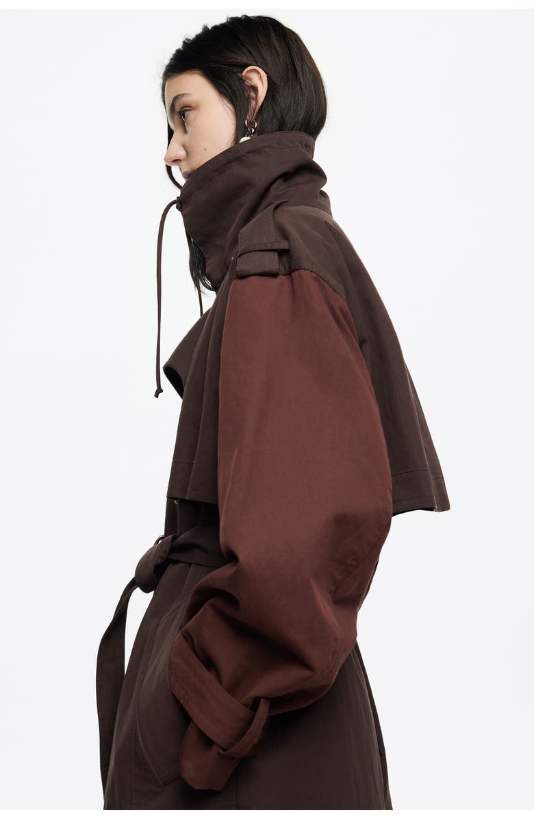 Bimba y Lola Two-Tone Maxi Trench, Alternate, color, Burgundy