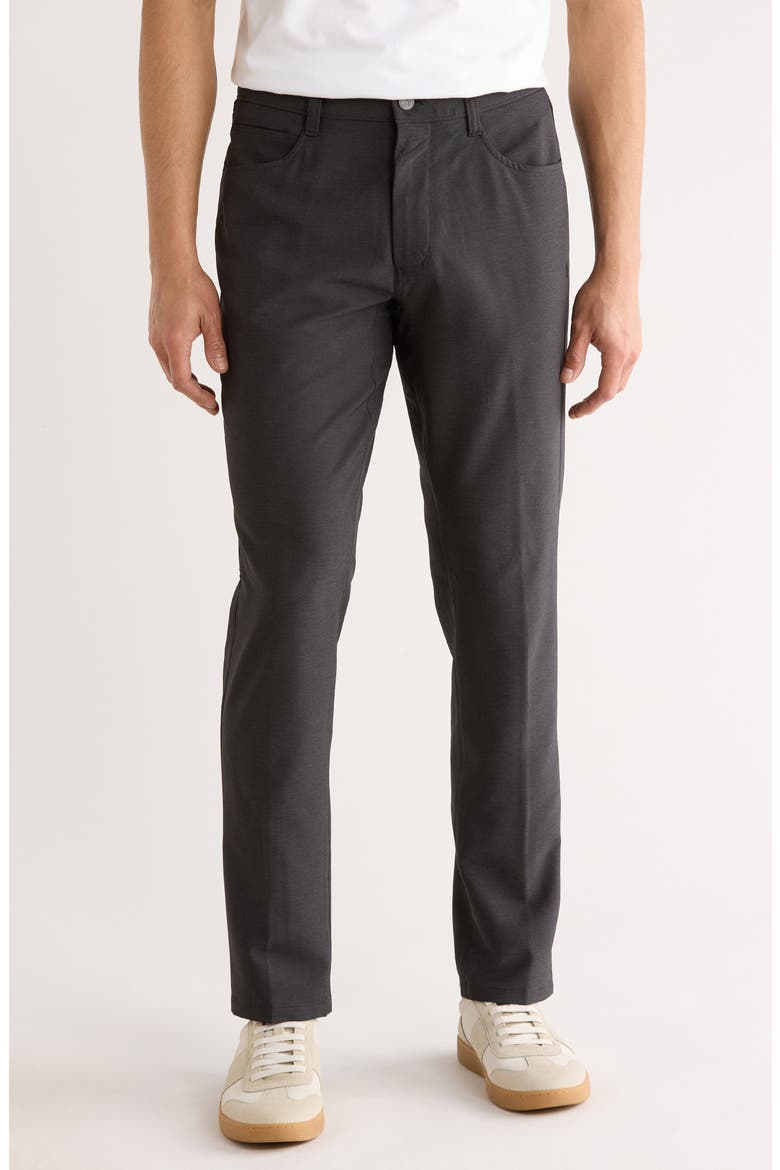 Technical Flat Front Pants, Main, color, CAVIAR