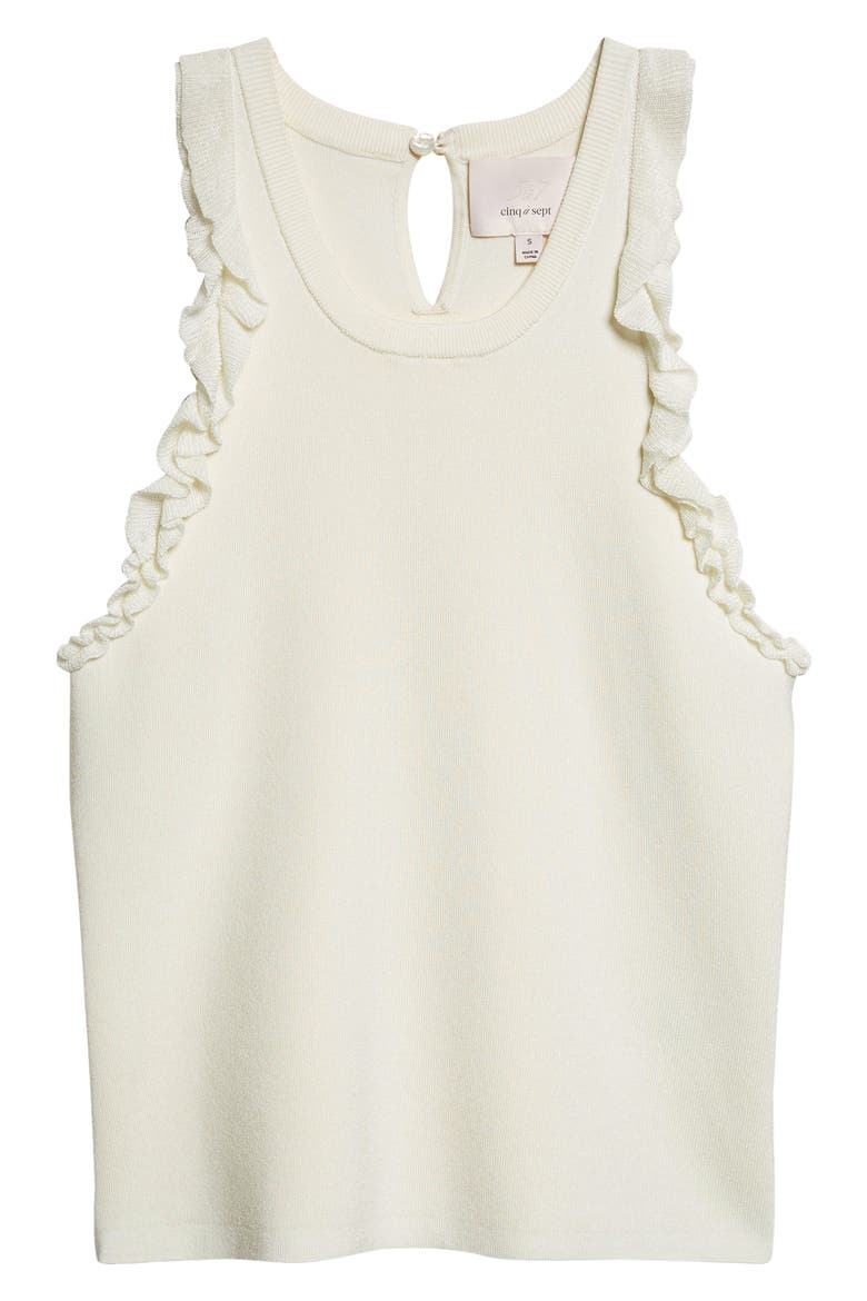Ruffle Tank, Alternate, color, IVORY
