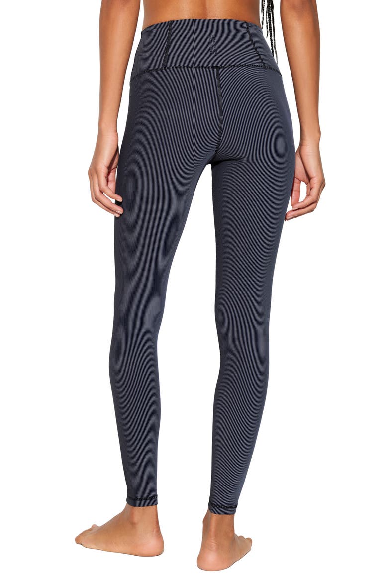Lotus Two-Tone High Waist 7/8 Leggings, Alternate, color, BLACK