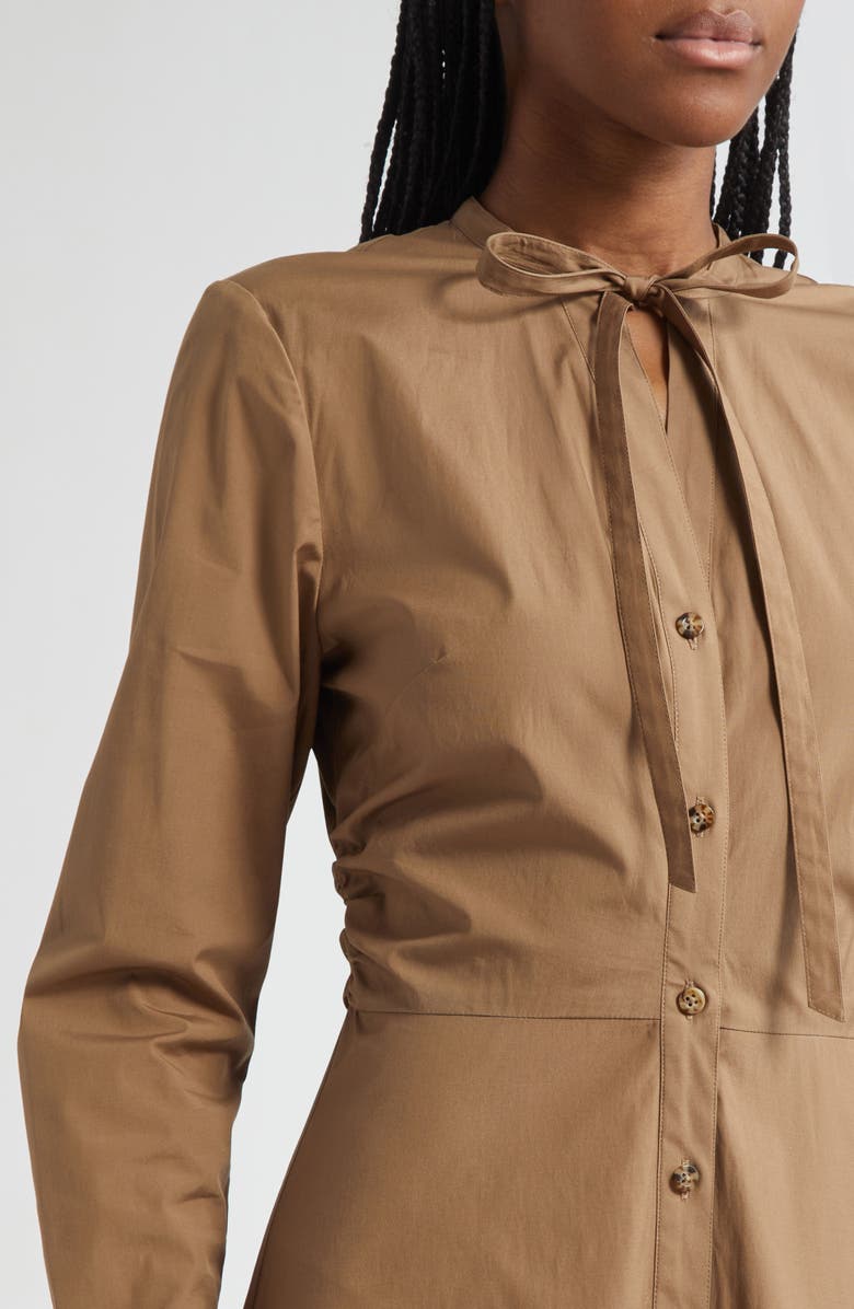 Veronica Beard Honora Long Sleeve Stretch Cotton Shirtdress, Alternate, color, Lichen