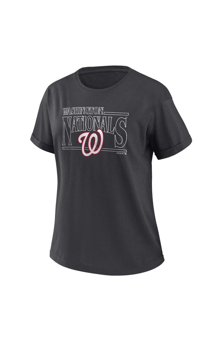 WEAR by Erin Andrews Women's WEAR by Erin Andrews Charcoal Washington Nationals Oversized Boyfriend T-Shirt, Alternate, color, Charcoal