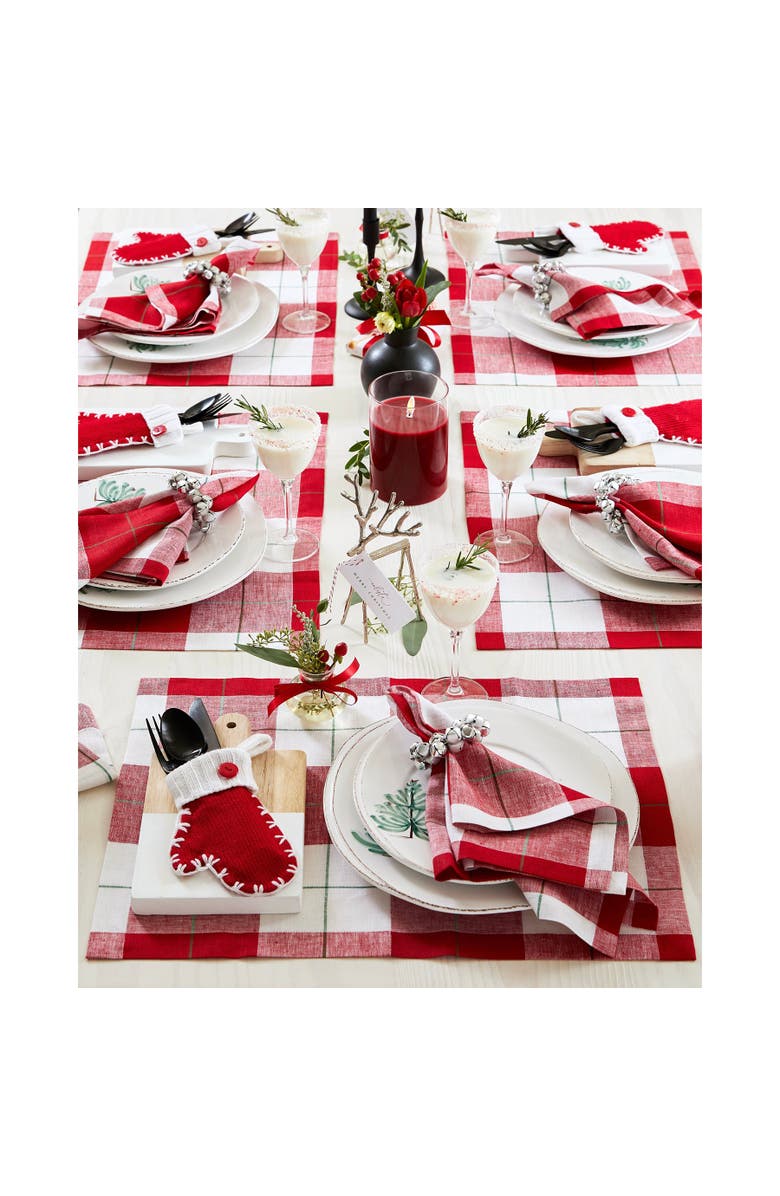 Solino Home Linen Placemats - Very Merry Plaid, 14 x 20, Alternate, color, Very Merry