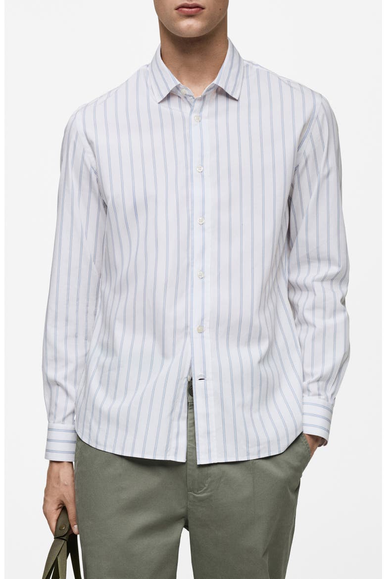 Regular Fit Stripe Button-Up Shirt, Main, color, SKY BLUE