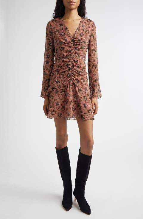 Beaty Long Sleeve Silk Blend Dress