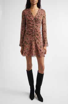 Beaty Long Sleeve Silk Blend Dress
