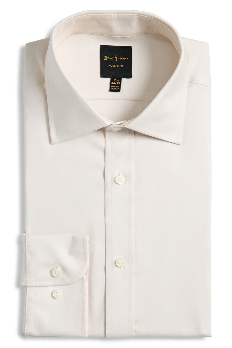 Modern Fit Solid Pima Cotton Dress Shirt, Alternate, color, STONE