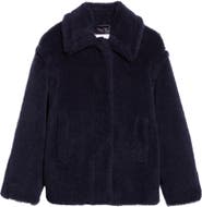 Max Mara Fuggito Alpaca, Virgin Wool & Silk Blend Teddy Coat
