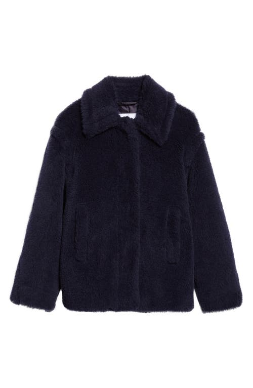 Max Mara Fuggito Alpaca, Virgin Wool & Silk Blend Teddy Coat In Blue