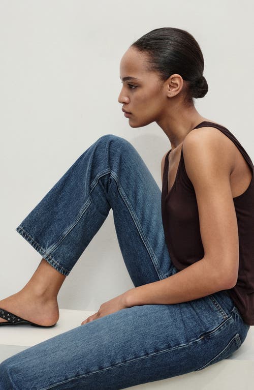 Mango Matilda Mid Rise Straight Leg Jeans In Blue