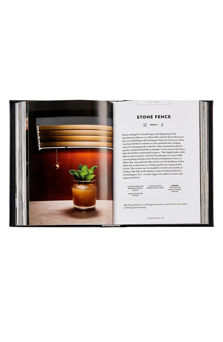 Graphic Image The Essentail Cocktail Book Leather Coffee Table Book, Alternate, color, Black