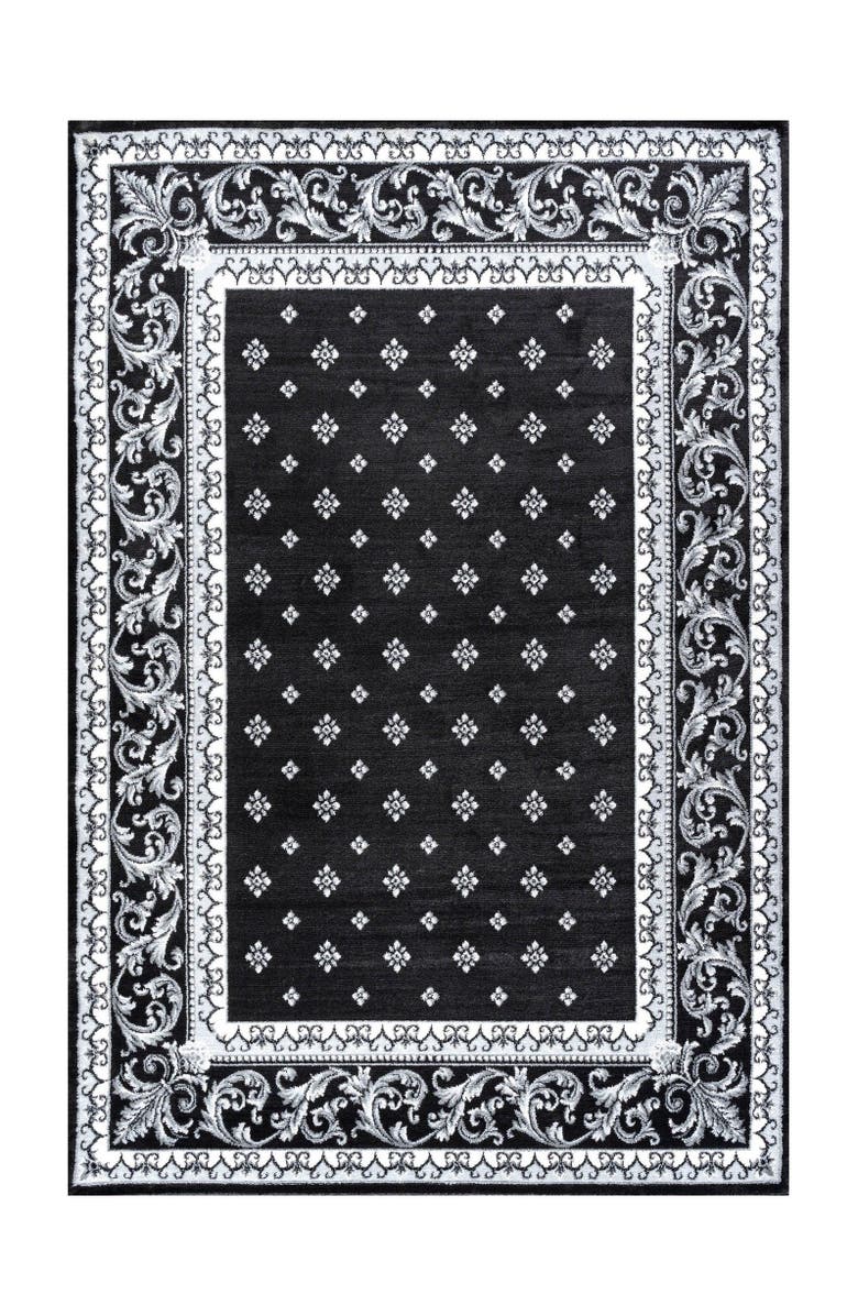 JONATHAN Y Acanthus French Border Area Rug, Main, color, Black/Gray