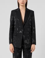 PHILIPP PLEIN Boyfriend's Fit Blazer Baroque Strass Women