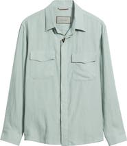 Canali Relaxed Fit Linen Overshirt