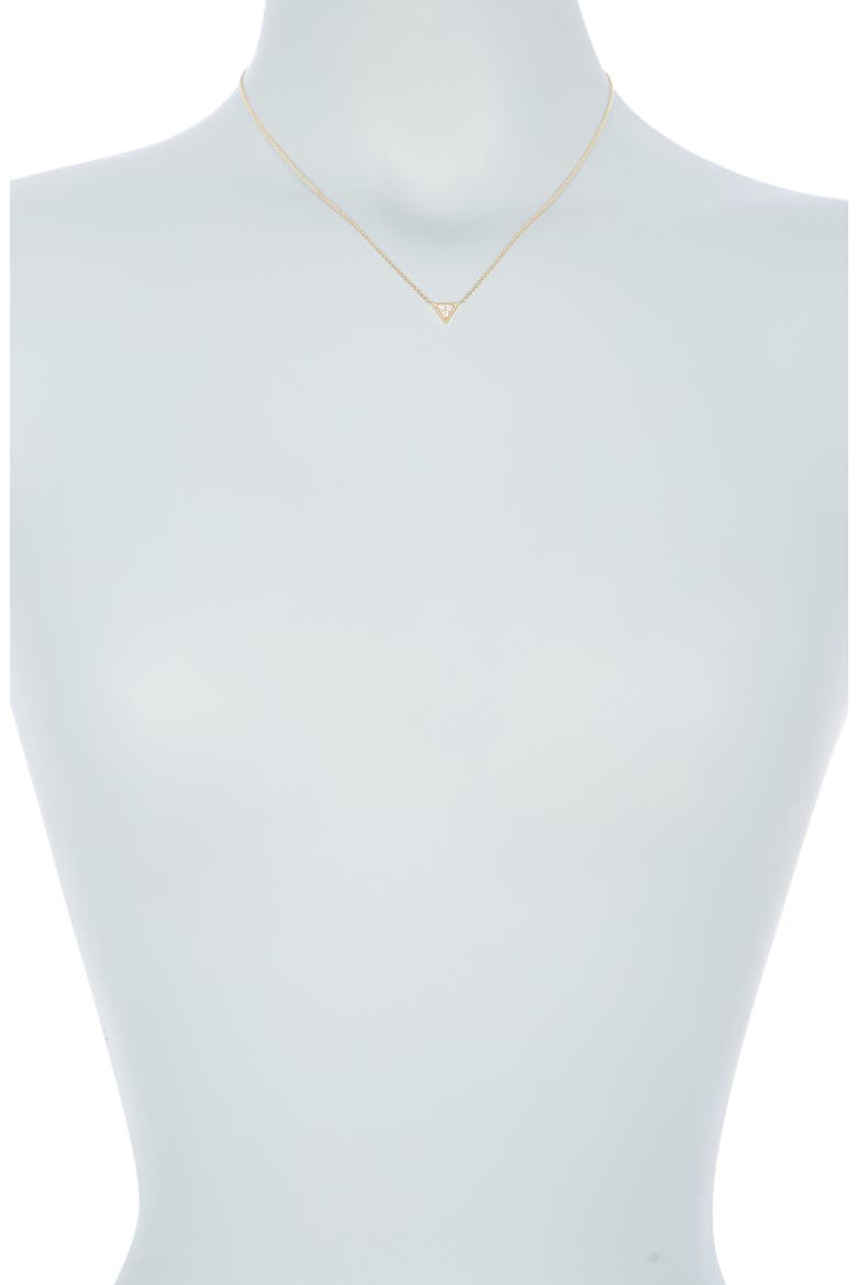 14K Yellow Gold Diamond Triangle Pendant Necklace - 0.11 ctw, Alternate, color, YELLOW GOLD/DIAMOND