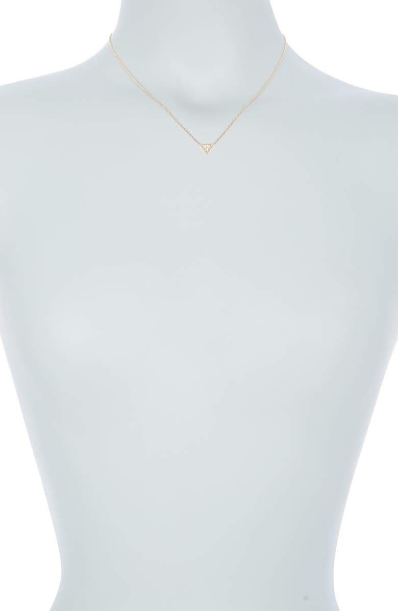 RON HAMI 14K Yellow Gold Diamond Triangle Pendant Necklace - 0.11 ctw, Alternate, color, 