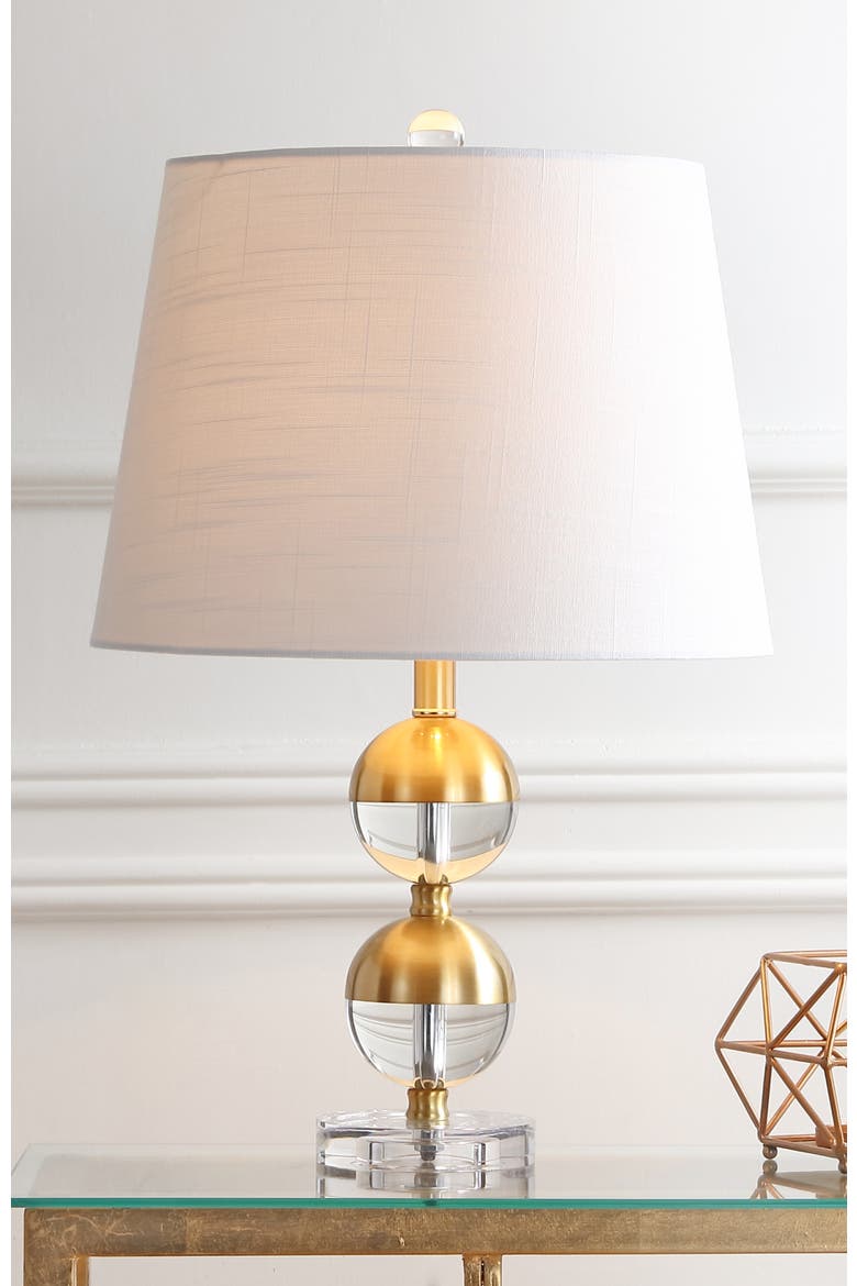 Jules 23" Crystal Mini LED Table Lamp, Brass, Alternate, color, Brass Gold/Clear