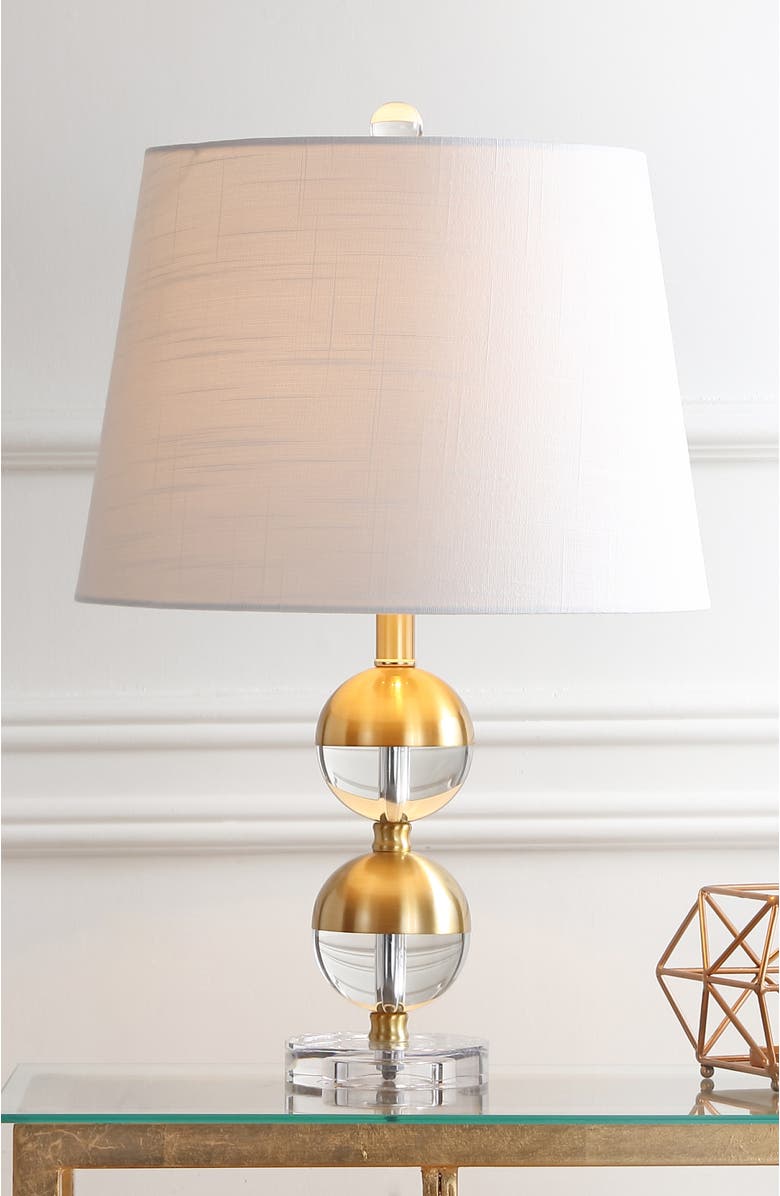 JONATHAN Y Jules 23" Crystal Mini LED Table Lamp, Brass, Alternate, color, Brass Gold/Clear