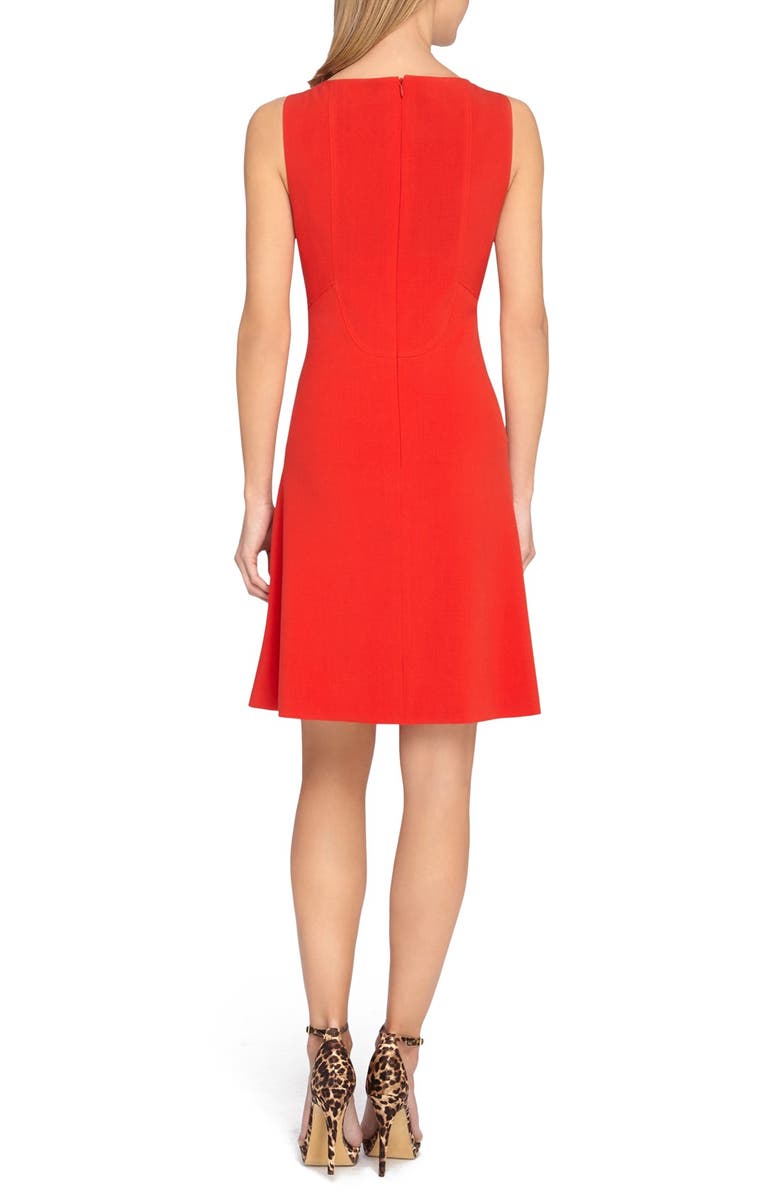 Tahari Seamed Knit Fit & Flare Dress, Alternate, color, 