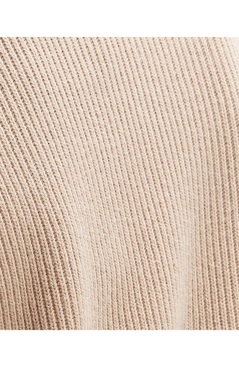 Barbour Long Sleeve Cotton Blend Rib Turtleneck Sweater Dress, Alternate, color, Pepper Brown