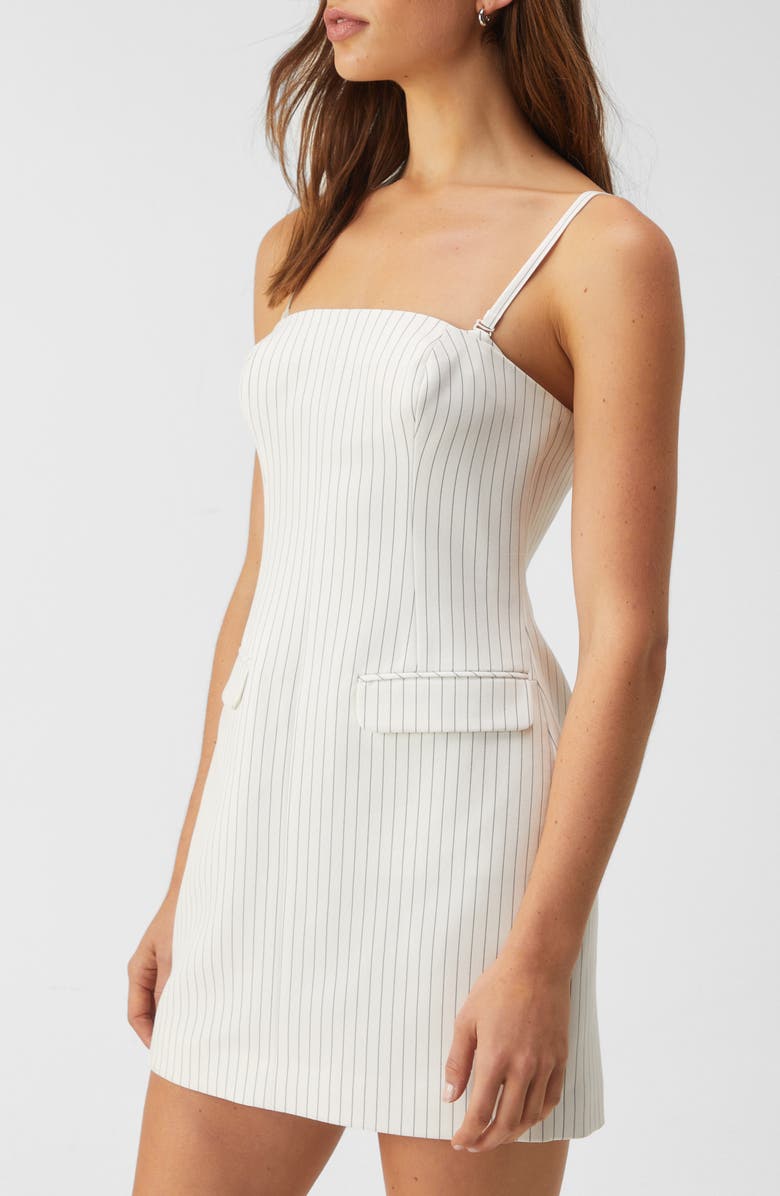 NASTY GAL Pinny Tailored Minidress, Alternate, color, Ivory Pinstripe