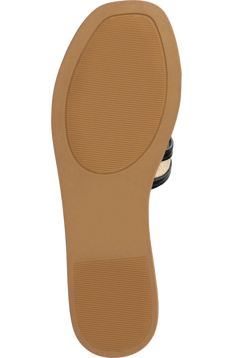 Journee Collection Primah Slide Sandal, Alternate, color, Black/Natural Raffia