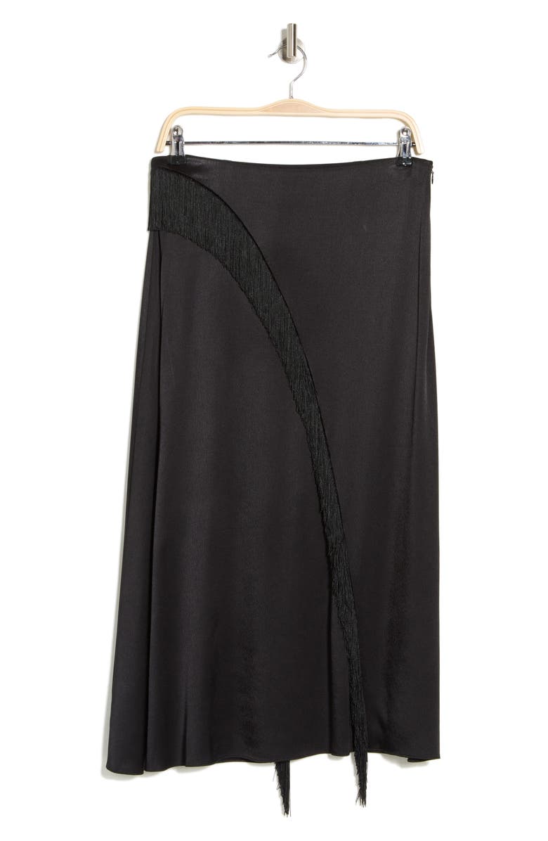 Vince Fringe A-Line Skirt, Alternate, color, Black