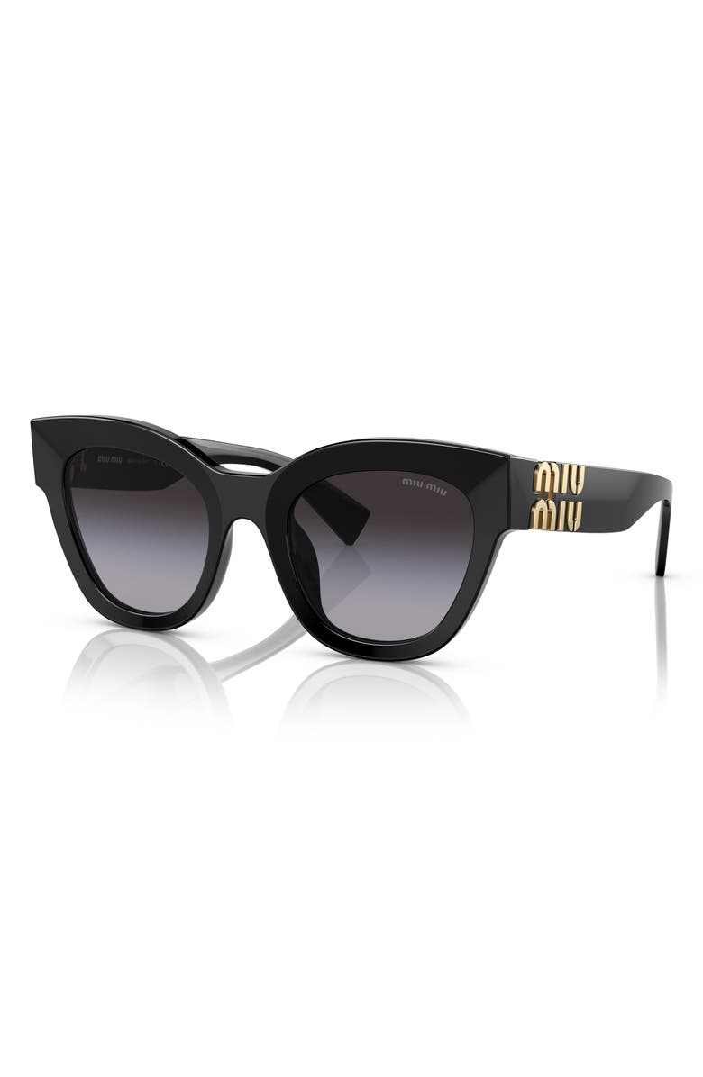 Miu Miu 51mm Gradient Square Sunglasses, Alternate, color, Black