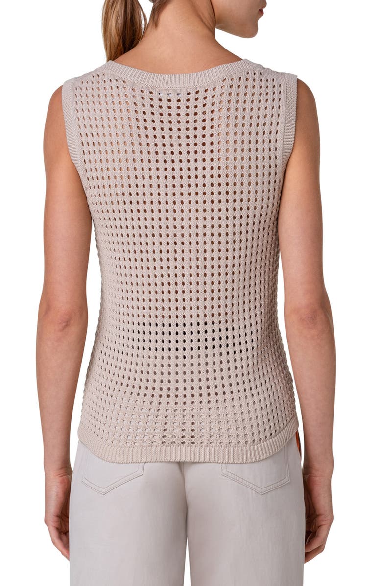 Akris punto Cotton Open Stitch Sweater Tank, Alternate, color, 