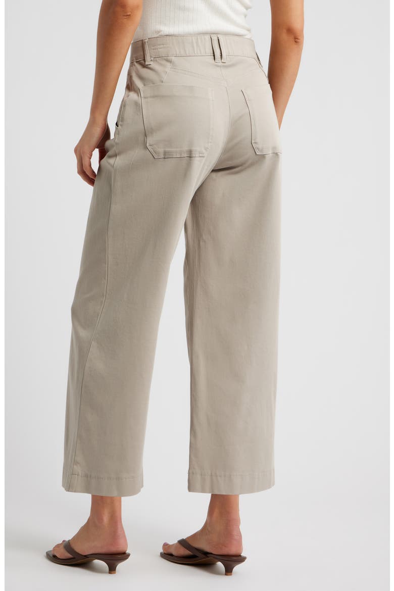 Wyatt Skyrise Crop Wide Leg Twill Pants, Alternate, color, FLAX