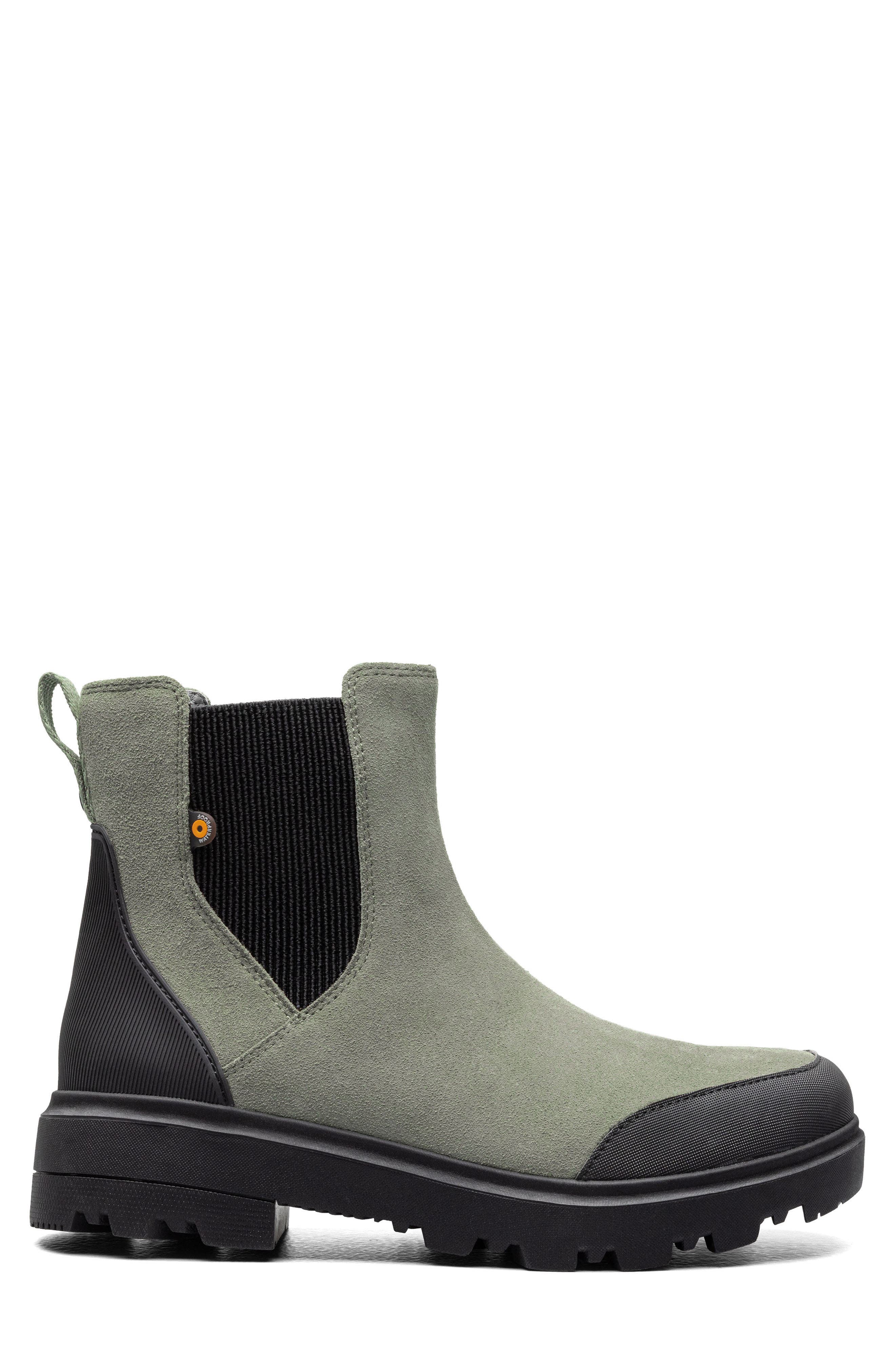 Holly Waterproof Chelsea Boot, Alternate, color, GREEN ASH
