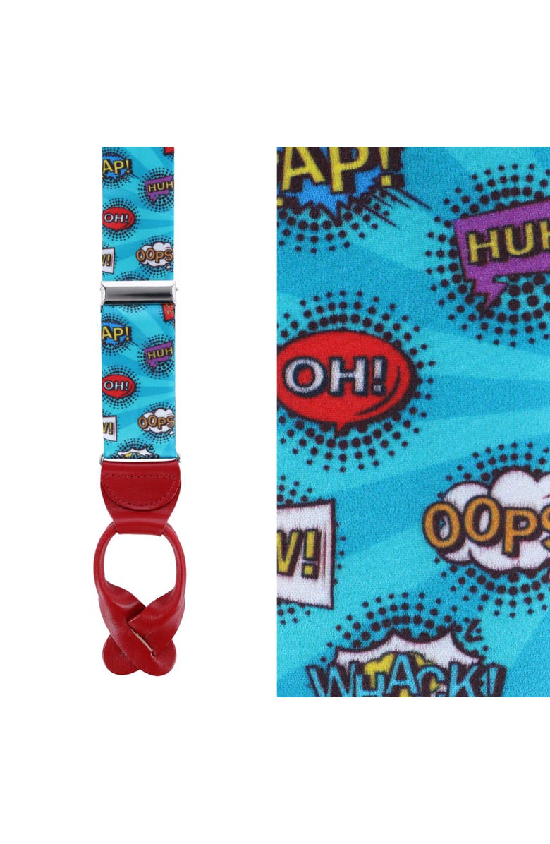 Trafalgar Thought Bubbles Silk Button End Suspenders, Main, color,