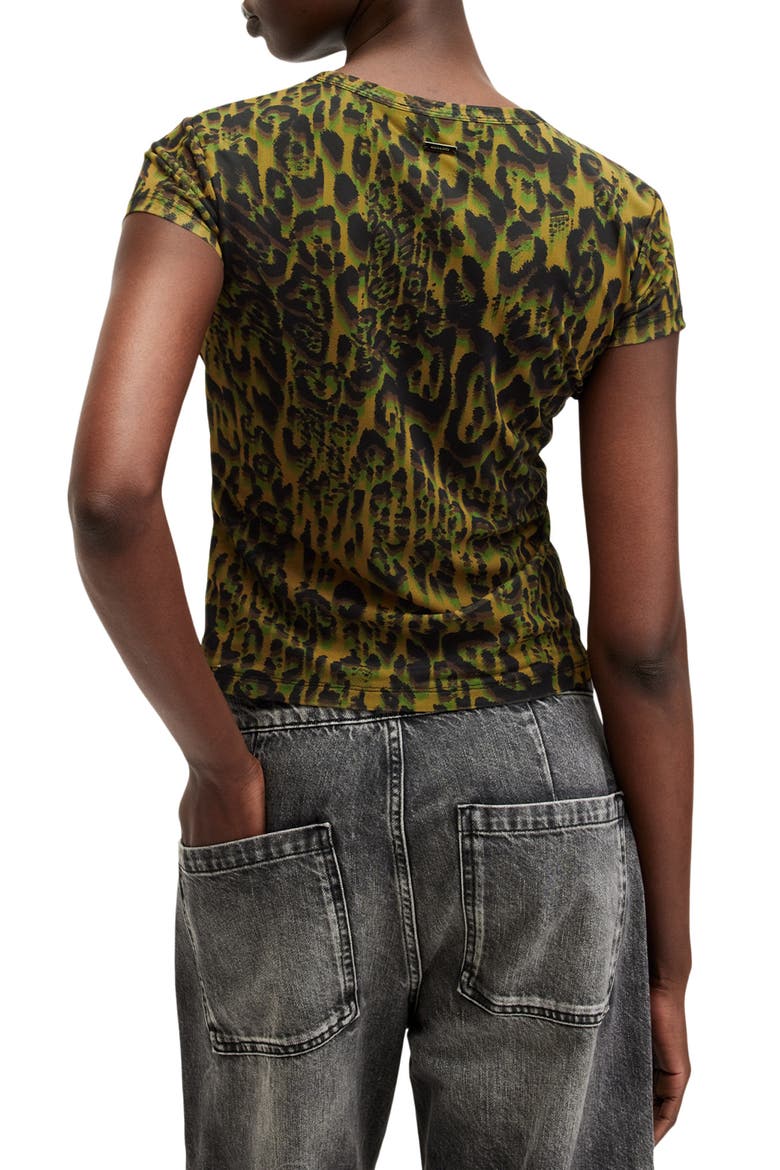 Ellie Leopard Mesh T-Shirt, Alternate, color, TERESA KHAKI GREEN