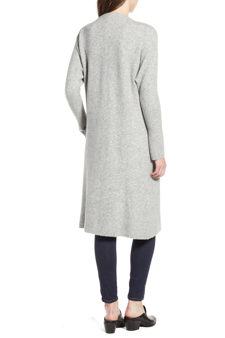 Long Knit Duster, Alternate, color, GREY LIGHT HEATHER