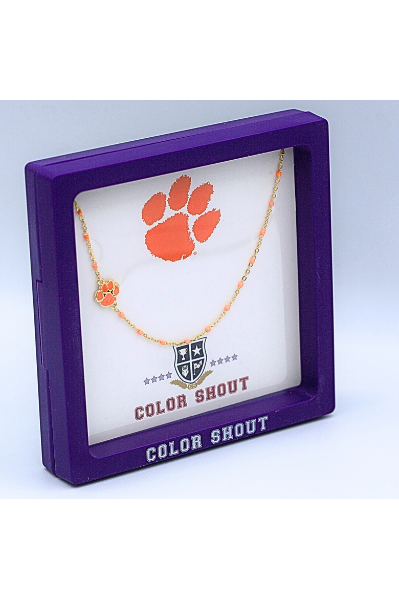 Clemson University Side Necklace, Alternate, color, Yellow Gold