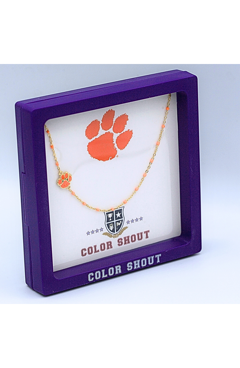 Color Shout Clemson University Side Necklace, Alternate, color, Yellow Gold