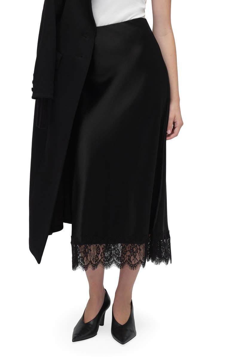 Favorite Daughter The Lacy Favorite Satin Midi Skirt, Alternate, color,