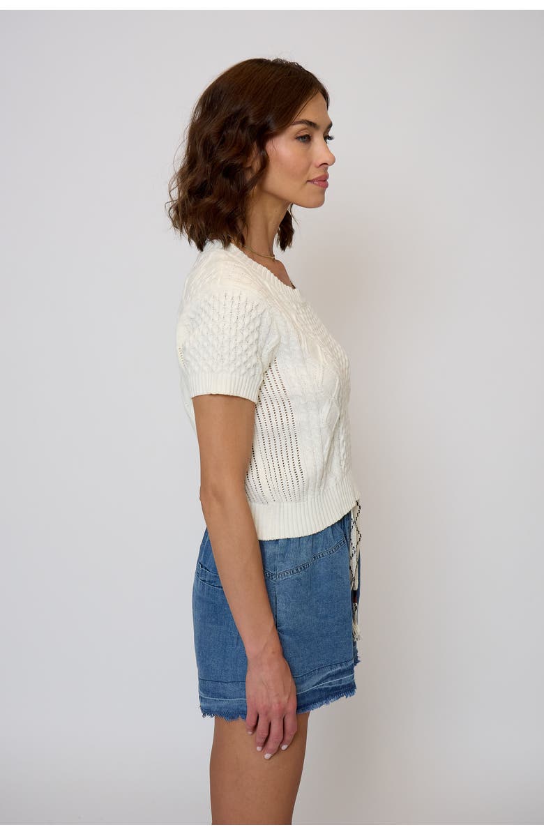 Central Park West Junie Cable Tee, Alternate, color, 