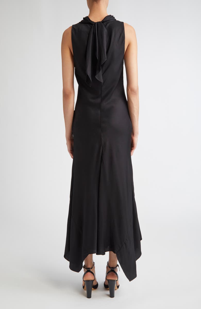Brandon Maxwell The Fallon Cowl Neck A-Line Dress, Alternate, color, Black