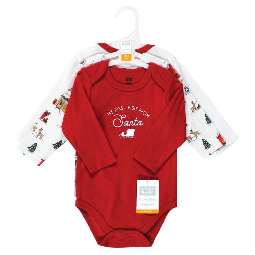 Hudson Baby Essential Long-sleeve Cotton Bodysuit Triple Set In White