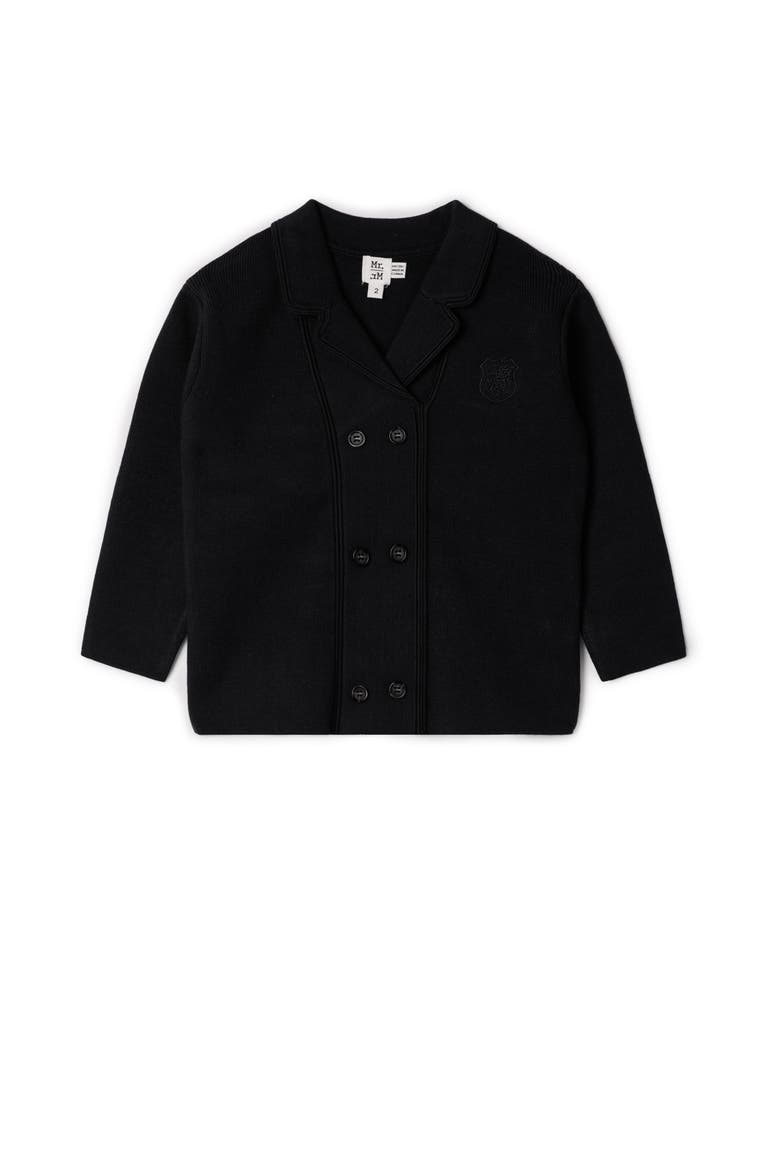 Double Breasted Knit Blazer, Main, color, Black