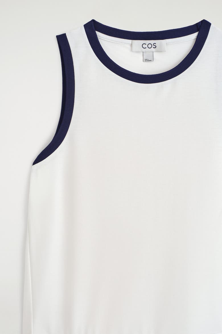Paneled Sleeveless Midi Dress, Alternate, color, WHITE / NAVY