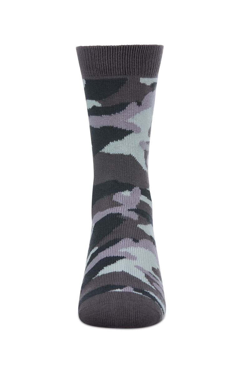 MeMoi Camouflage-Pattern Crew Socks, Alternate, color, Gray