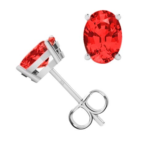 Donatello Gian Sterling Silver Oval Studs In Pink