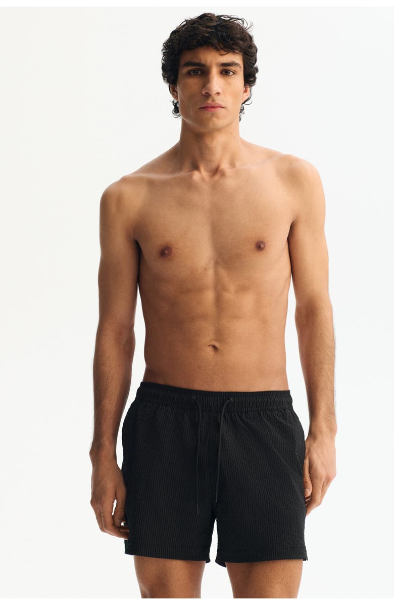 H&M Seersucker swim shorts, Main, color, Black